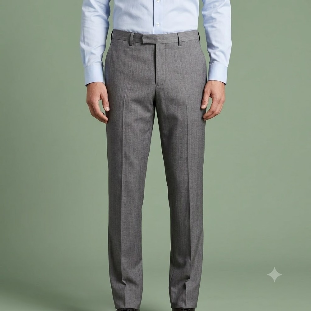 Banana Republic Modern Fit Dress Pants Men 33x34 Grey Viscose Blend Flat Front